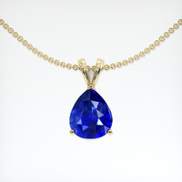 1.85 Ct. Blue Sapphire Pendant, 18K Yellow Gold 1