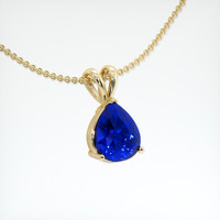 1.85 Ct. Blue Sapphire Pendant, 18K Yellow Gold 2
