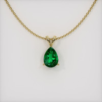 1.84 Ct. Emerald Pendant, 18K Yellow Gold 1
