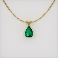 2.42 Ct. Emerald Pendant, 18K Yellow Gold 1