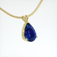 3.07 Ct. Blue Sapphire Pendant, 18K Yellow Gold 2