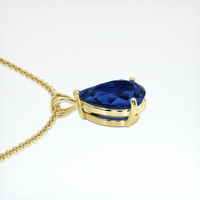 3.07 Ct. Blue Sapphire Pendant, 18K Yellow Gold 3