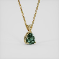1.70 Ct. Bluish Green Sapphire Pendant, 18K Yellow Gold 2