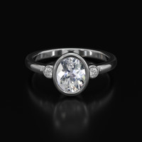 1.40 Ct. Gemstone Ring, Platinum 950 1