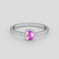 0.63 Ct. Purplish Pink Sapphire Ring, Platinum 950 1