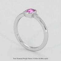 0.63 Ct. Purplish Pink Sapphire Ring, Platinum 950 2