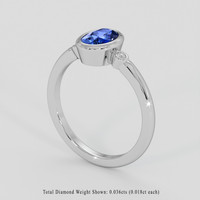1.28 Ct. Blue Sapphire Ring, Platinum 950 2