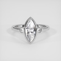 2.06 Ct. White Sapphire Ring, Platinum 950 1