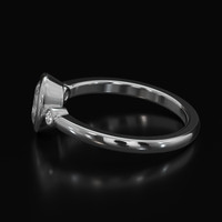 0.86 Ct. White Sapphire Ring, Platinum 950 4