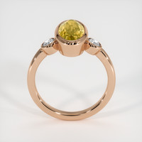 2.92 Ct. Orangish Yellow Precious Topaz Ring, 14K Rose Gold 3