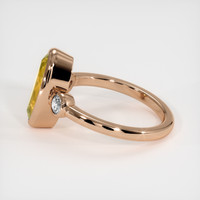 2.92 Ct. Orangish Yellow Precious Topaz Ring, 14K Rose Gold 4