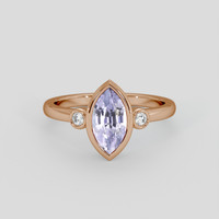 1.76 Ct. Purple Sapphire Ring, 14K Rose Gold 1