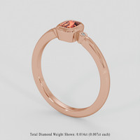 0.42 Ct. Padparadscha Sapphire Ring, 14K Rose Gold 2