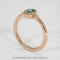 0.59 Ct. Bluish Green Sapphire Ring, 14K Rose Gold 2