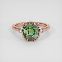 4.07 Ct. Green Zircon Ring, 18K Rose Gold 1