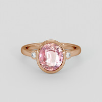 3.37 Ct. Padparadscha Sapphire Ring, 18K Rose Gold 1