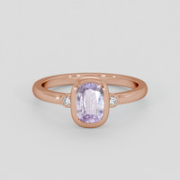 1.10 Ct. Purple Sapphire Ring, 18K Rose Gold 1