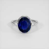 5.04 Ct. Blue Sapphire Ring, 10K White Gold 1