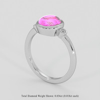2.25 Ct. Pink Sapphire Ring, 10K White Gold 2