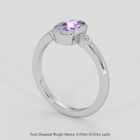 1.40 Ct. Bluish Purple Sapphire Ring, 10K White Gold 2