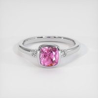 1.51 Ct. Pink Sapphire Ring, 14K White Gold 1