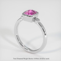 1.51 Ct. Pink Sapphire Ring, 14K White Gold 2