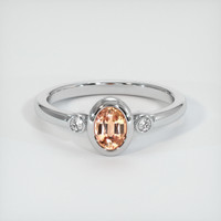 0.75 Ct. Sapphire Ring, 14K White Gold 1
