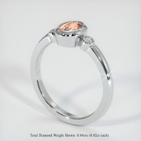 0.75 Ct. Sapphire Ring, 14K White Gold 2