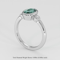 2.00 Ct. Bluish Green Sapphire Ring, 14K White Gold 2