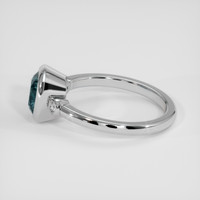 1.69 Ct. Greenish Blue Sapphire Ring, 14K White Gold 4