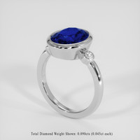 5.04 Ct. Blue Sapphire Ring, 14K White Gold 2