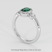 1.20 Ct. Bluish Green Sapphire Ring, 14K White Gold 2