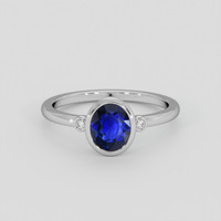 2.11 Ct. Blue Sapphire Ring, 14K White Gold 1