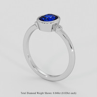 2.11 Ct. Blue Sapphire Ring, 14K White Gold 2