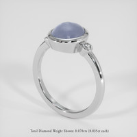 5.21 Ct. Greyish Blue Sapphire Ring, 14K White Gold 2