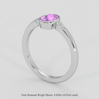 0.85 Ct. Pinkish Purple Sapphire Ring, 14K White Gold 2