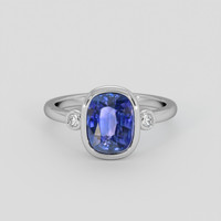 2.67 Ct. Purplish Blue Sapphire Ring, 14K White Gold 1