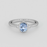 0.95 Ct. Blue Sapphire Ring, 14K White Gold 1
