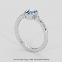 0.95 Ct. Blue Sapphire Ring, 14K White Gold 2