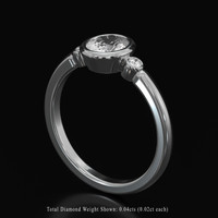 0.86 Ct. White Sapphire Ring, 14K White Gold 2