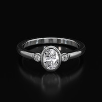 0.77 Ct. Sapphire Ring, 14K White Gold 1