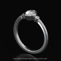 0.77 Ct. Sapphire Ring, 14K White Gold 2