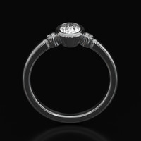 0.77 Ct. Sapphire Ring, 14K White Gold 3