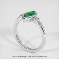0.70 Ct. Emerald Ring, 18K White Gold 2