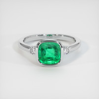 1.65 Ct. Emerald Ring, 18K White Gold 1