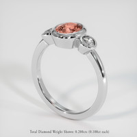 1.08 Ct. Padparadscha Sapphire Ring, 18K White Gold 2