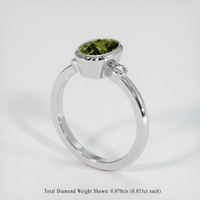 2.06 Ct. Green Sapphire Ring, 18K White Gold 2