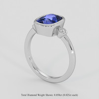 2.67 Ct. Purplish Blue Sapphire Ring, 18K White Gold 2