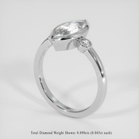 2.06 Ct. White Sapphire Ring, 18K White Gold 2