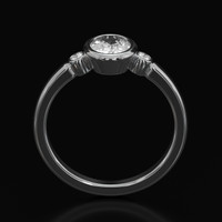 0.86 Ct. White Sapphire Ring, 18K White Gold 3